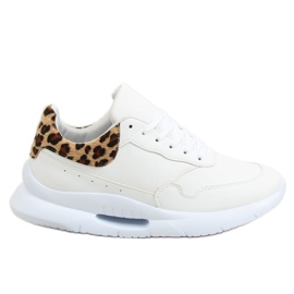 Chaussures de sport semelle convexe blanc R-377 WHITE / HAIRLEOPARD