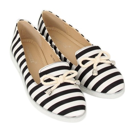 Slip-on rayé noir et blanc H8-105 Noir blanche le noir