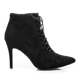 Betler Bottines attachées sur un talon haut noir