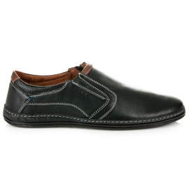 Lucca Chaussures pour hommes en cuir le noir