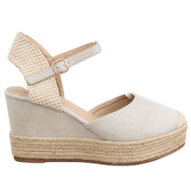 Gris Espadrilles compensées T331P Gris
