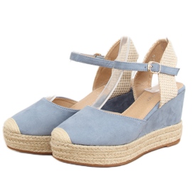 Bleu Espadrilles compensées T331P Bleu