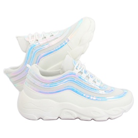 Blanc LA52P Chaussures de sport blanches multicolore
