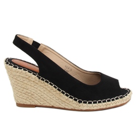 Espadrilles noires sur compensées YY29P Noir