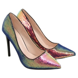 Escarpins à paillettes, couleur pétrole NF-43P Noir le noir multicolore
