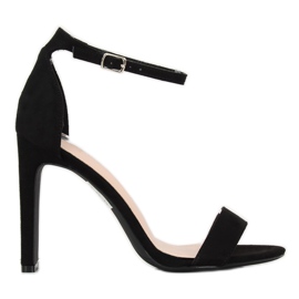 Sandales à talons noires NF-37P Noir