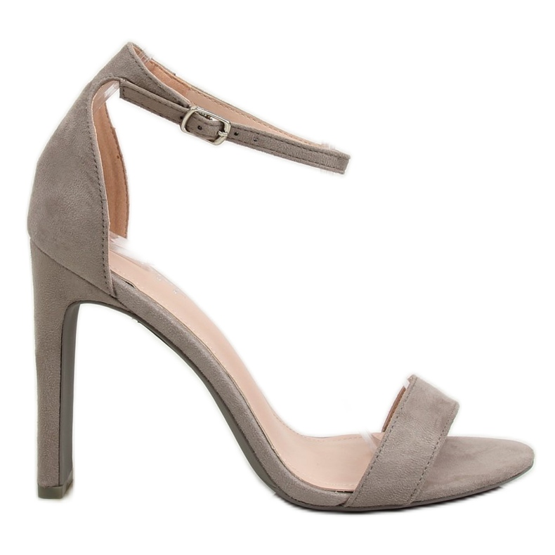Sandales à talons grises NF-37P Gris
