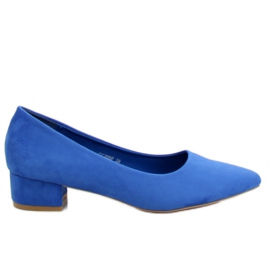 Escarpins talons bas CC205P Bleu cobalt