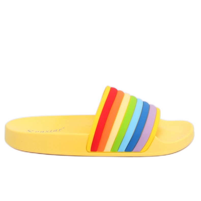 Chaussons arc-en-ciel jaunes T325P Jaune multicolore