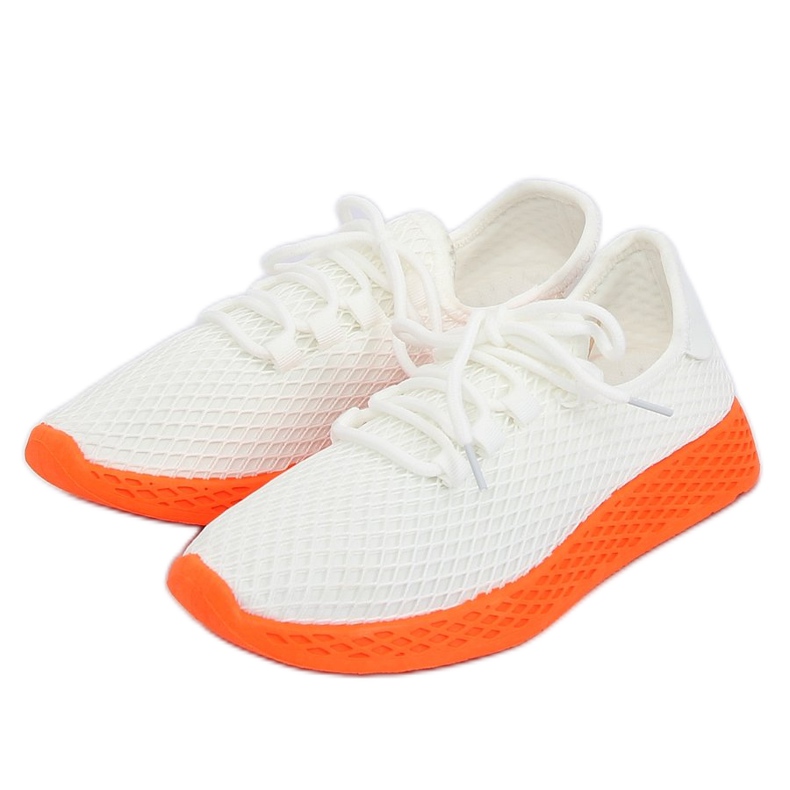 Chaussures de sport orange et blanches NB283P-ST BLANC / ORANGE