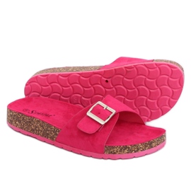 Pantoufles en daim fuchsia CK61P Fushia rose