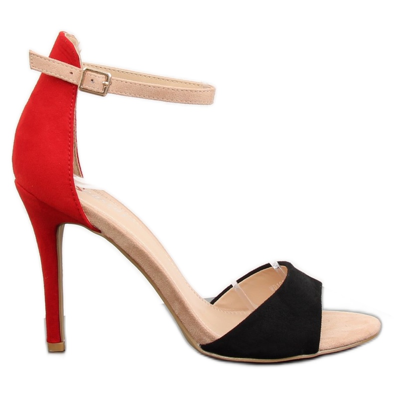Sandales noires sur talon haut WD100P Noir le noir rouge