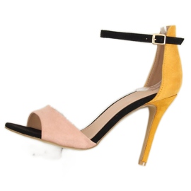 Sandales sur un talon haut WD100P Jaune multicolore