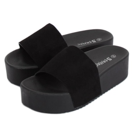 Noir CK76P Chaussons noirs à semelle haute le noir