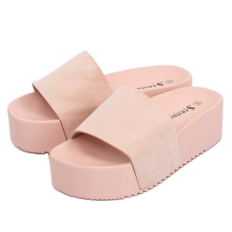 Rose CK76P Chaussons roses à semelles hautes