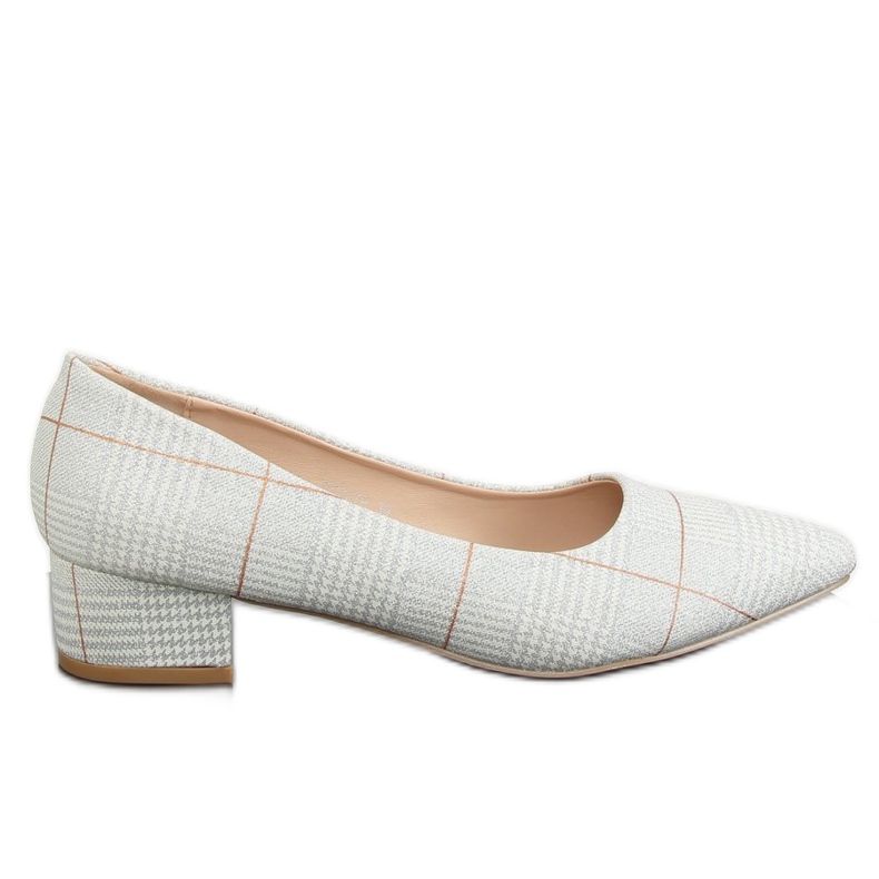 Escarpins en damier argent CC207P Argent gris