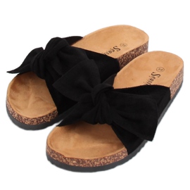 Daim noir noir CK02P Chaussons noirs