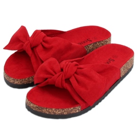 Chaussons en daim rouge CK02P Rouge