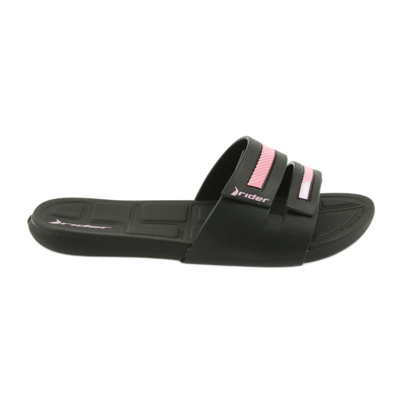 Pantoufles de loisirs chaussures de piscine pour femmes Rider 82503 noir le noir rose