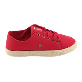 Ballerines espadrilles chaussures pour femmes rouge Big star 274424 Ballerines espadrilles chaussures pour femmes rouge Big star 274424