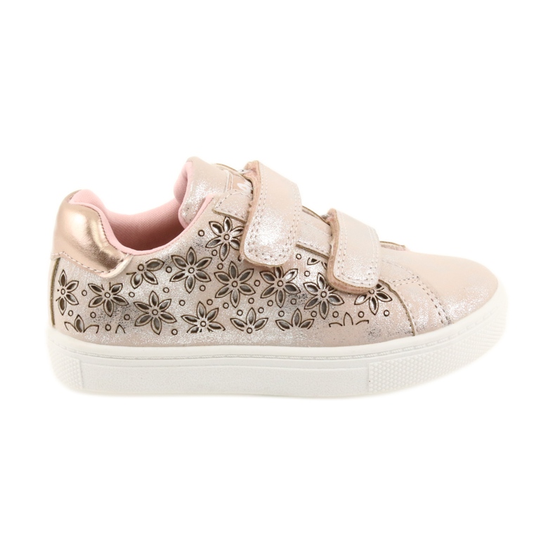American Club Chaussures de sport pour enfants à fleurs américaines ADI gris rose