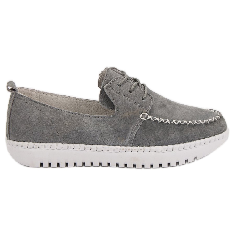 Filippo Mocassins en cuir à lacets gris