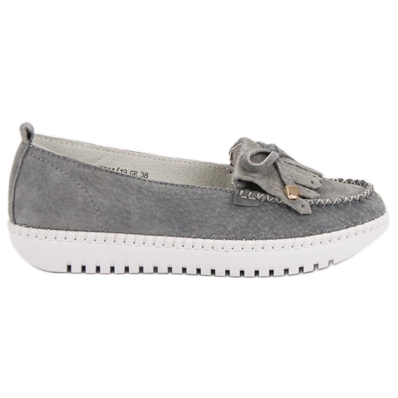 Filippo Mocassins en cuir à la mode gris