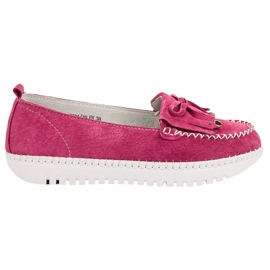 Filippo Mocassins en cuir à la mode rose