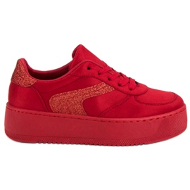 Chaussures de sport en daim rouge