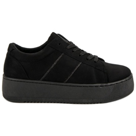 Chaussures de sport en daim le noir