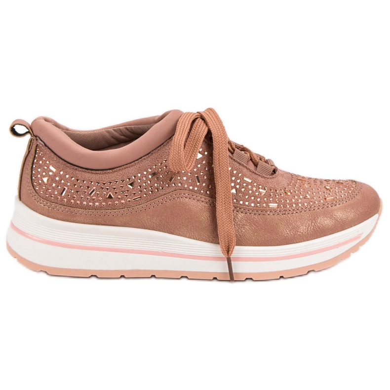 Chaussures de sport avec cristaux rose