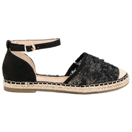 Nio Nio Espadrilles en dentelle noir