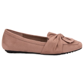 Ballerines en daim poudré rose