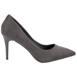 Bestelle Escarpins en daim gris