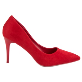 Bestelle Escarpins en daim rouge