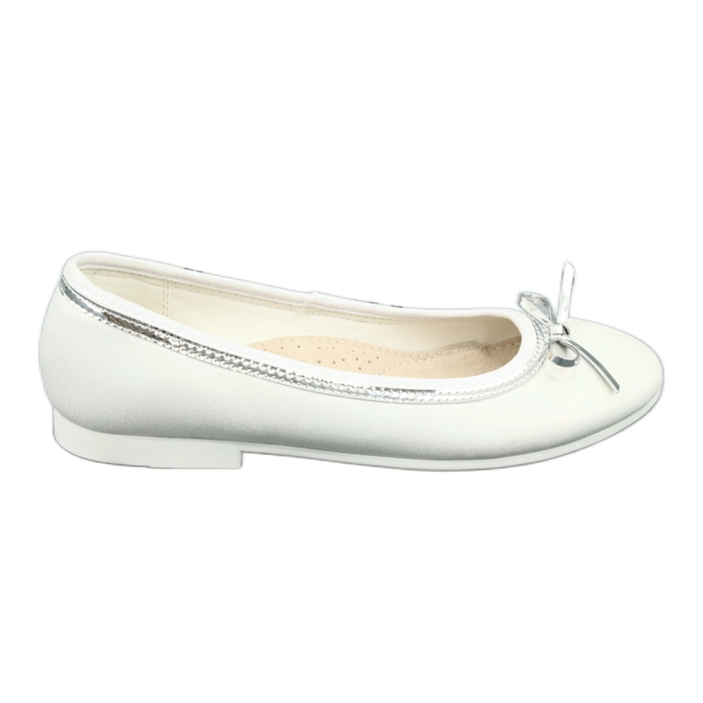 Ballerines avec un nœud blanc perle American Club GC29/19 blanche multicolore