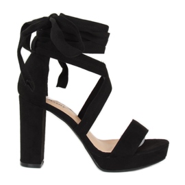 Sandales noires sur la plateforme NC805 Noir
