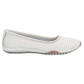 Filippo Ballerines en cuir ajouré blanc