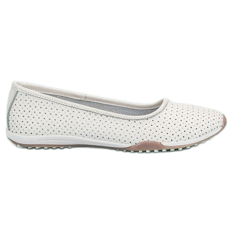 Filippo Ballerines en cuir ajouré blanche