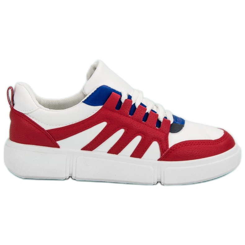 SHELOVET Chaussures de sport confortables blanche rouge