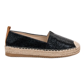 Small Swan Espadrilles Brillantes le noir