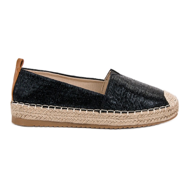 Small Swan Espadrilles Brillantes le noir