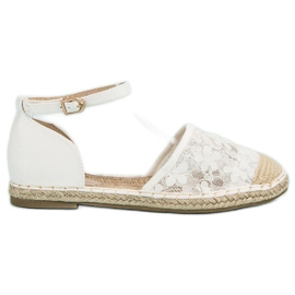 Nio Nio Espadrilles en dentelle blanc