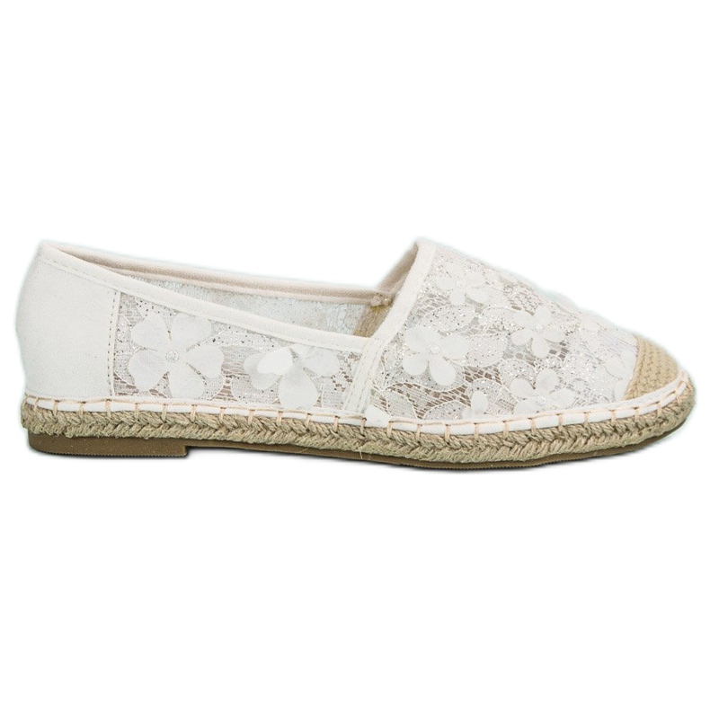 Nio Nio Espadrilles En Dentelle À Fleurs blanche