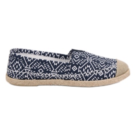 Espadrilles ethniques à la mode bleu bleu marine