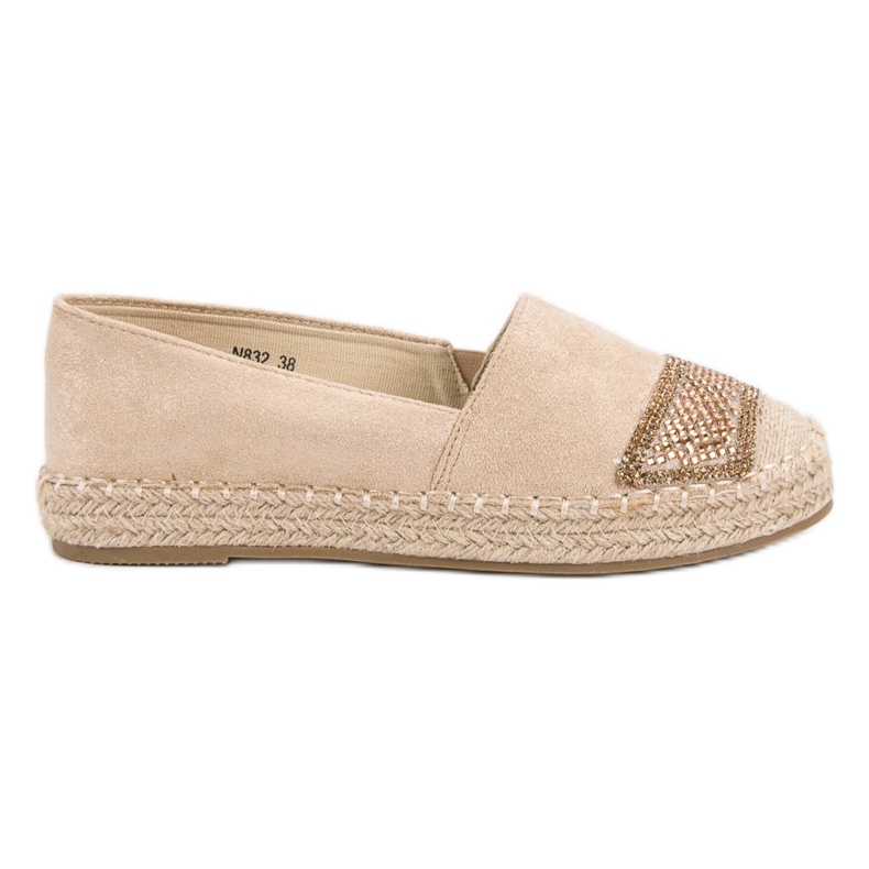 Small Swan Espadrilles En Daim Avec Cristaux brun
