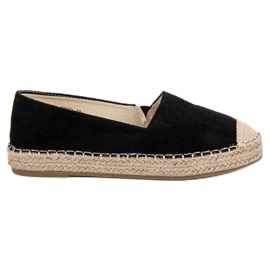 Small Swan Espadrilles en daim le noir