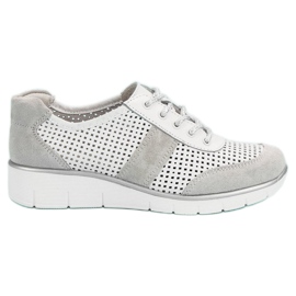 Filippo Chaussures en cuir ajouré blanc