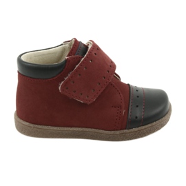 Ren But Garçons en cuir avec Velcro 1535 Bourgogne Ren mais rouge