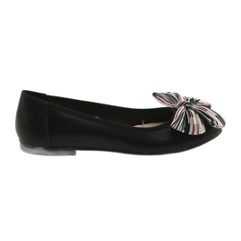 Ballerines pour femmes avec un nœud Sergio Leone BL605 le noir